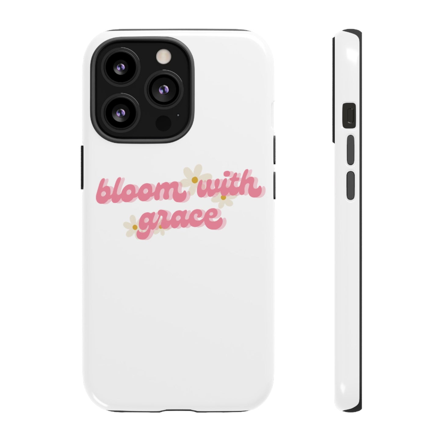جراب هاتف "Bloom with Grace"، جرابات متينة بنقشة زهور لطيفة، 🌷